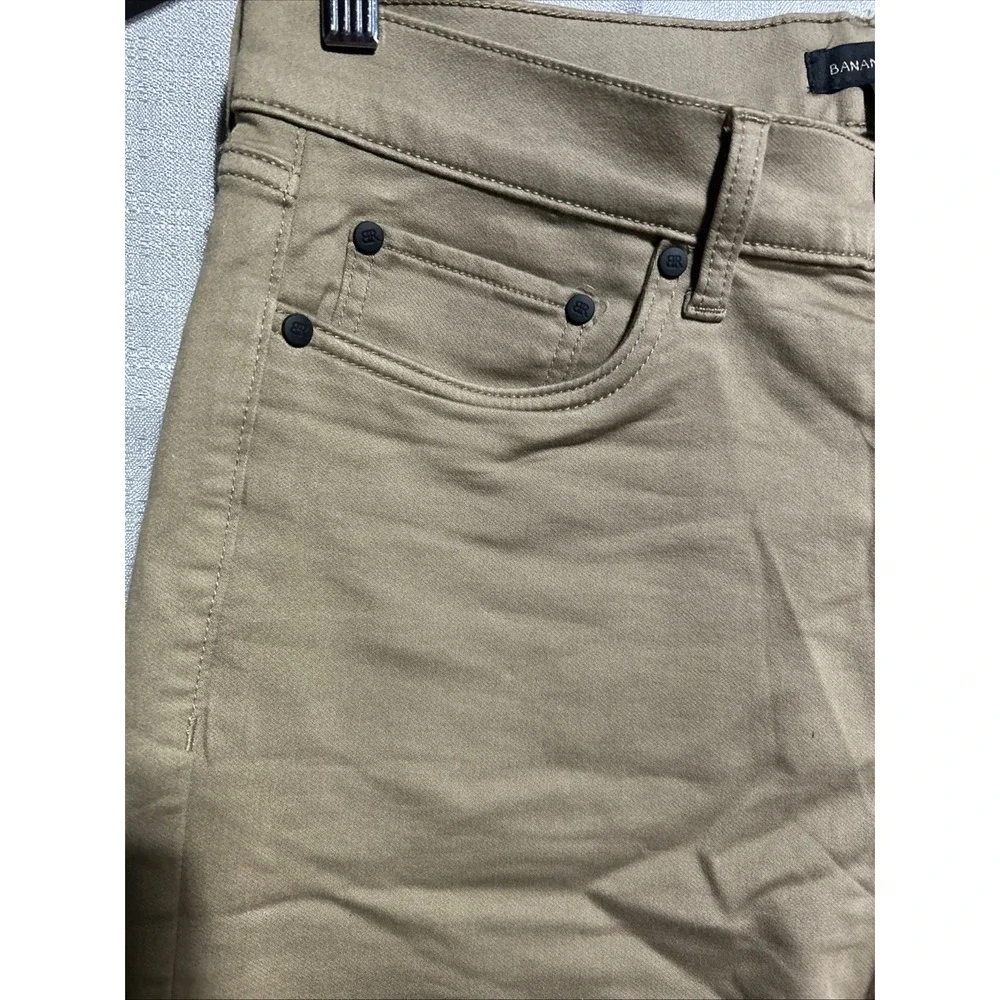 Banana Republic Men's 5 Pocket Pant Stretch‎ Cotton Slim Straight Fit TAN 30x30